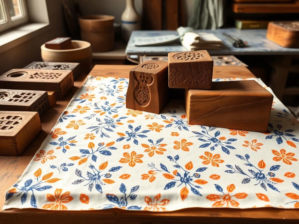 Hand Block Printing — Carved blocks in the workshop