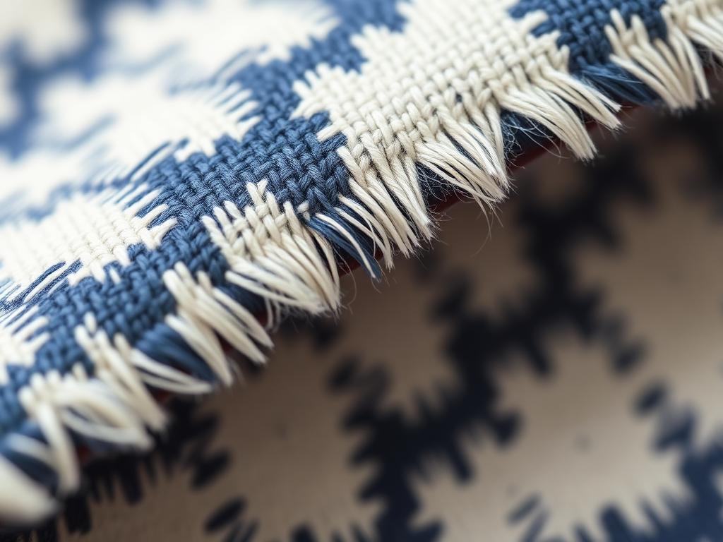 Ikat Fabrics — Resist-dyed yarn detail