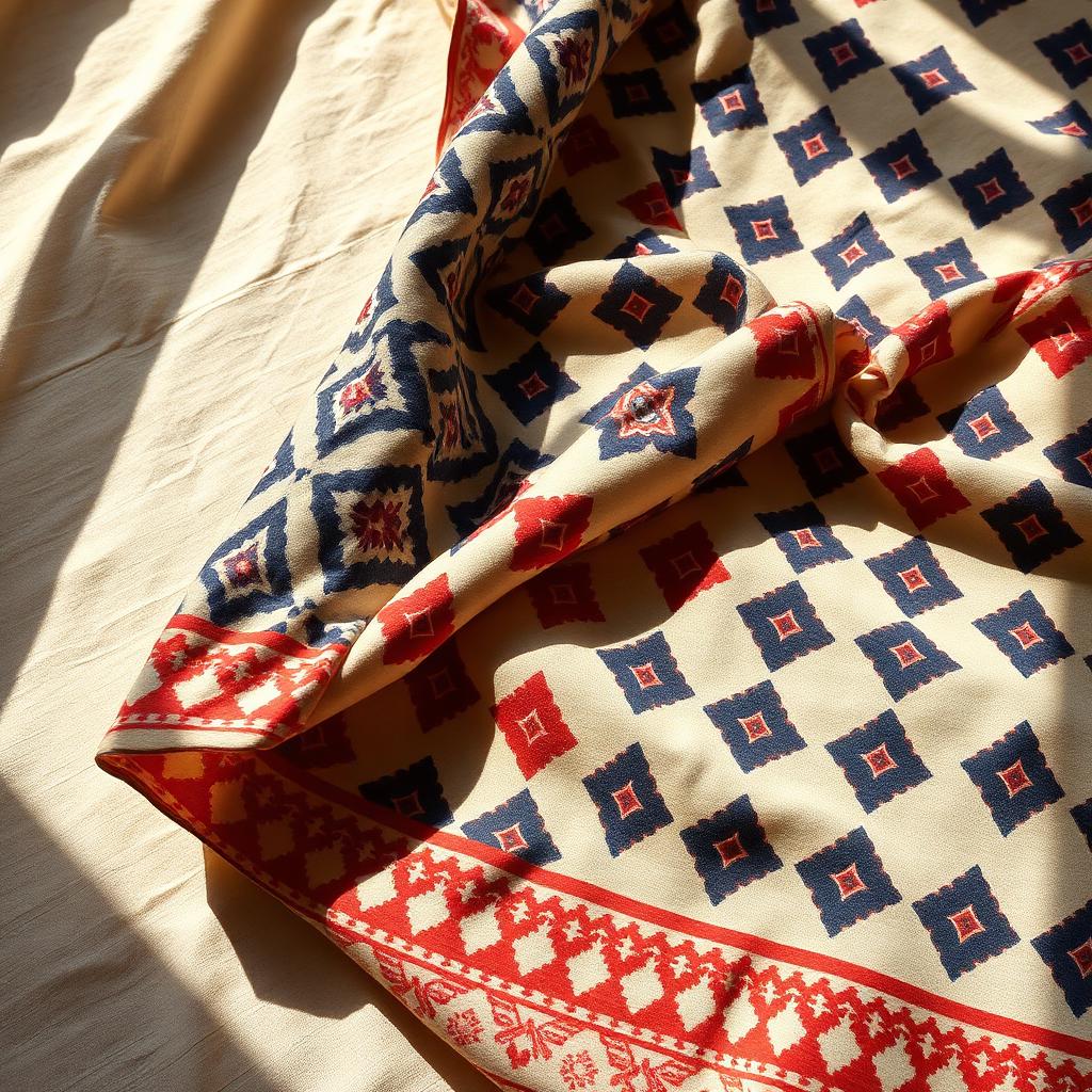 Traditional Indian craft-print fabrics in warm earth tones